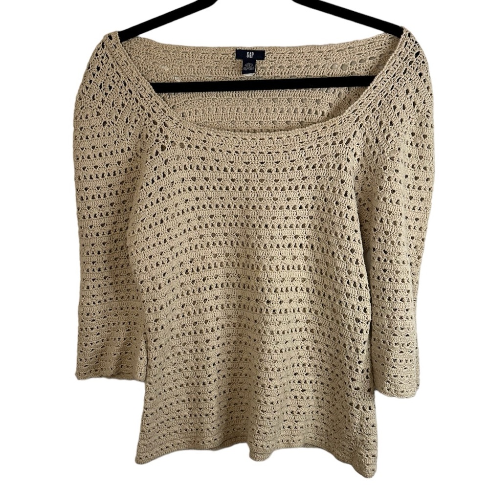 GAP Crochet Top Blouse - Coverup - Cream - Large - Excellent Condition